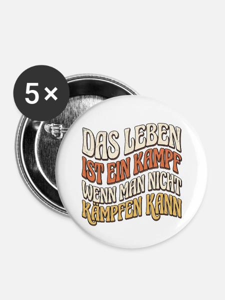 Lebensweisheit Kampfkunst Spruch - Buttons mittel 32 mm (5er Pack) - Weiß