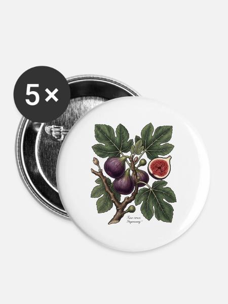 Feigenbaum Feigen - Buttons mittel 32 mm (5er Pack) - Weiß