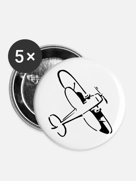 Doppeldecker - Buttons mittel 32 mm (5er Pack) - Weiß