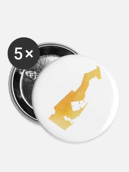 Monaco - Buttons mittel 32 mm (5er Pack) - Weiß
