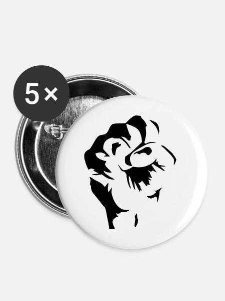 Faust - Buttons mittel 32 mm (5er Pack) - Weiß