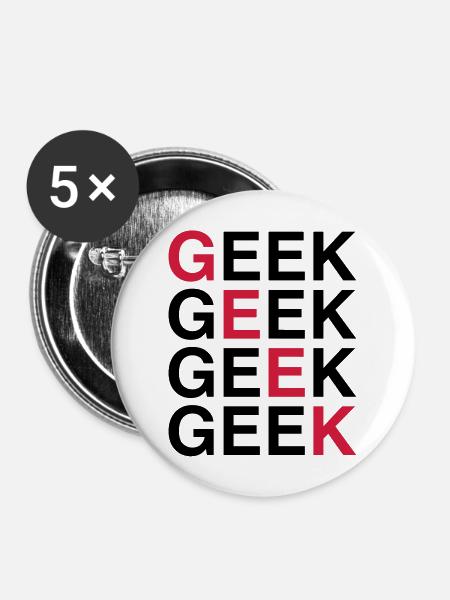Geek! - Buttons mittel 32 mm (5er Pack) - Weiß