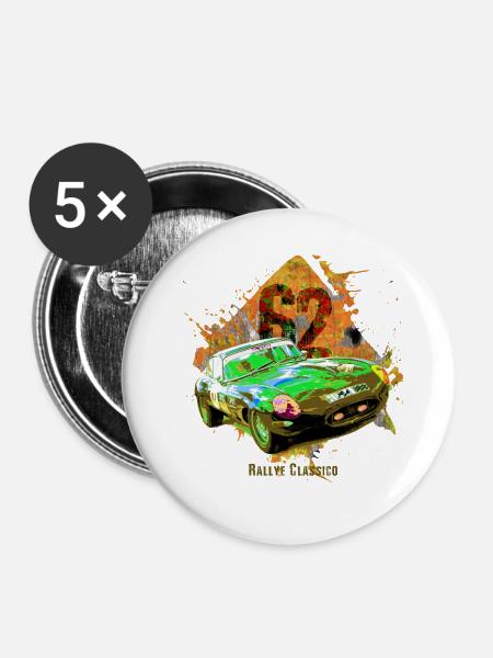 Rallye Classico62 - Buttons mittel 32 mm (5er Pack) - Weiß