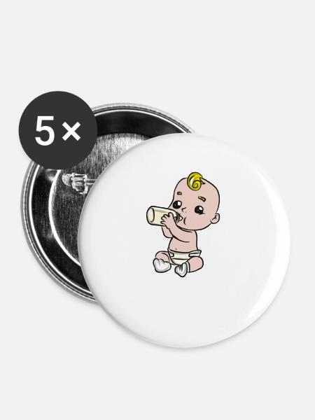 Baby - Buttons mittel 32 mm (5er Pack) - Weiß
