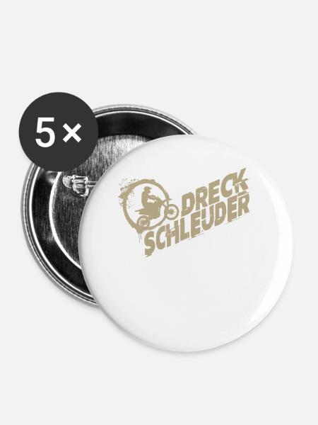 Motocross Motorrad Geschenk - Buttons mittel 32 mm (5er Pack) - Weiß