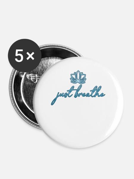 Meditation - Buttons mittel 32 mm (5er Pack) - Weiß