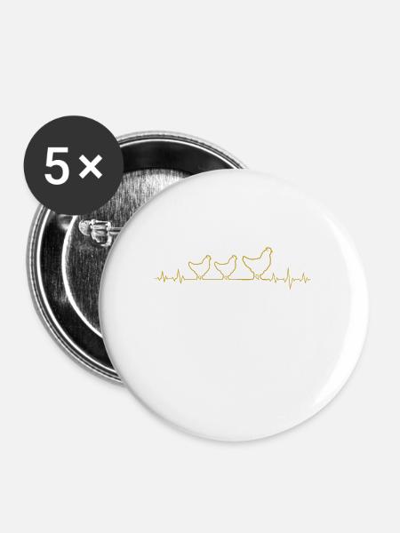 Hahn - Buttons mittel 32 mm (5er Pack) - Weiß