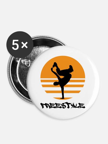 Freistil - Buttons mittel 32 mm (5er Pack) - Weiß