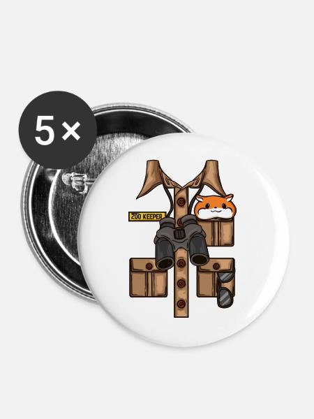 Tierpfleger Savanne Afrika - Buttons mittel 32 mm (5er Pack) - Weiß
