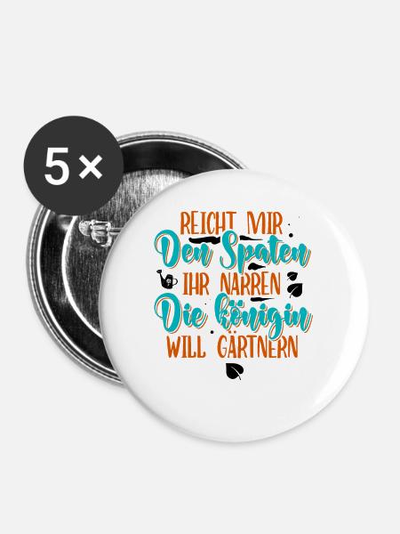Gärtnerin - Buttons mittel 32 mm (5er Pack) - Weiß