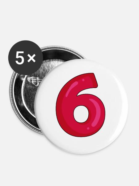 6 - Buttons mittel 32 mm (5er Pack) - Weiß