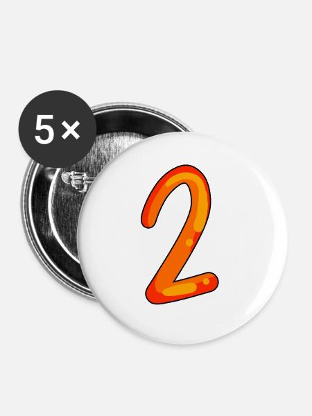 2 - Buttons mittel 32 mm (5er Pack) - Weiß