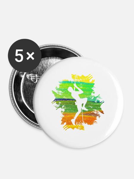 Climb Strong Männer Geschenk - Buttons mittel 32 mm (5er Pack) - Weiß