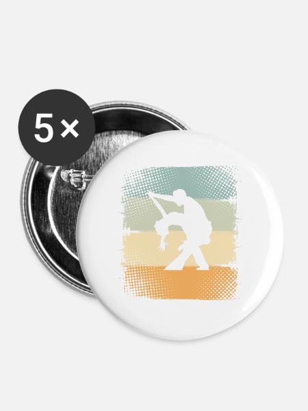 Tanzpaar - Buttons mittel 32 mm (5er Pack) - Weiß