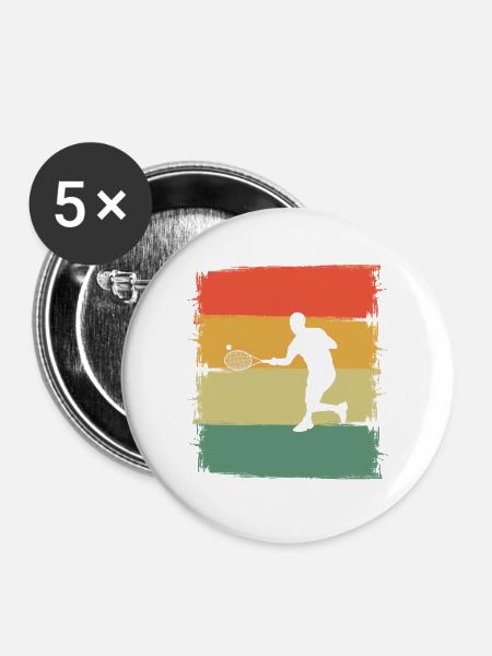 Tennis - Buttons mittel 32 mm (5er Pack) - Weiß