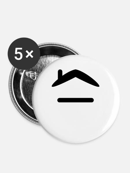 Haus - Buttons mittel 32 mm (5er Pack) - Weiß