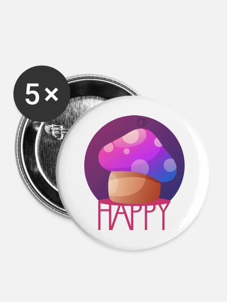 MAGIC MUSHROOM by CD - Buttons mittel 32 mm (5er Pack) - Weiß