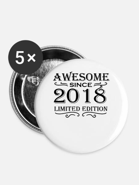 2018 - Buttons mittel 32 mm (5er Pack) - Weiß