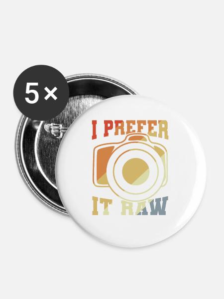Fotografie Witz - Buttons mittel 32 mm (5er Pack) - Weiß