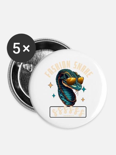 Serpent Glam Couture - Buttons mittel 32 mm (5er Pack) - Weiß