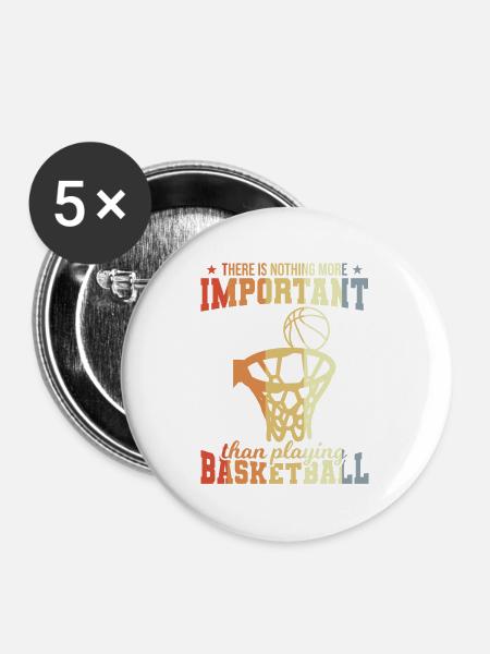 Basketballspieler Spruch - Buttons mittel 32 mm (5er Pack) - Weiß