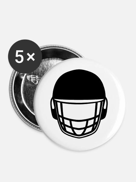 Cricket-Helm-Logo - Buttons mittel 32 mm (5er Pack) - Weiß