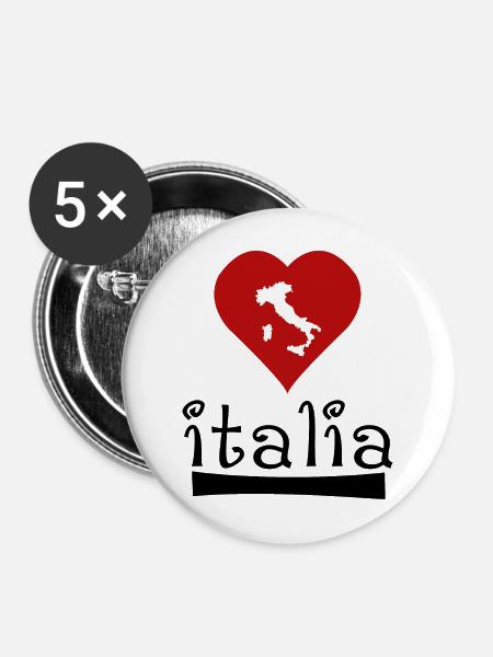 Italia - Buttons mittel 32 mm (5er Pack) - Weiß