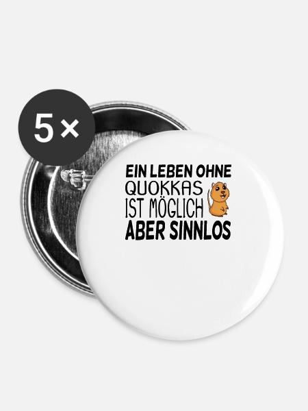 Quokka - Buttons mittel 32 mm (5er Pack) - Weiß