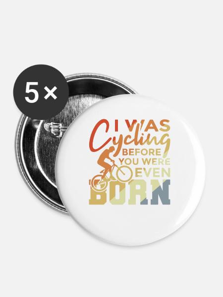Radfahrer Witz - Buttons mittel 32 mm (5er Pack) - Weiß