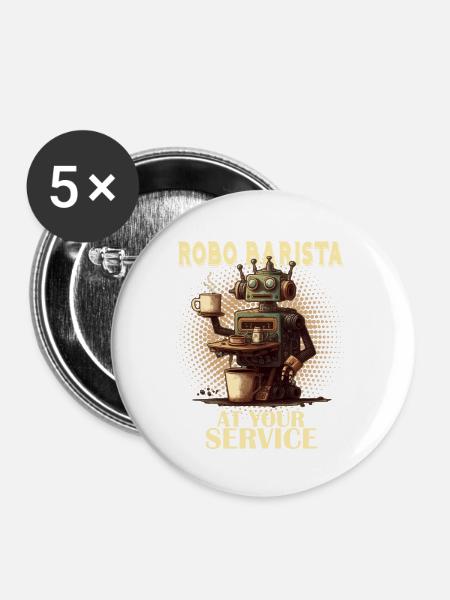 Robobarista Kaffee kochender Roboter - Buttons mittel 32 mm (5er Pack) - Weiß