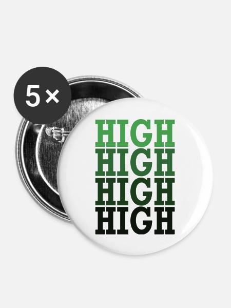 Hoch - Buttons mittel 32 mm (5er Pack) - Weiß