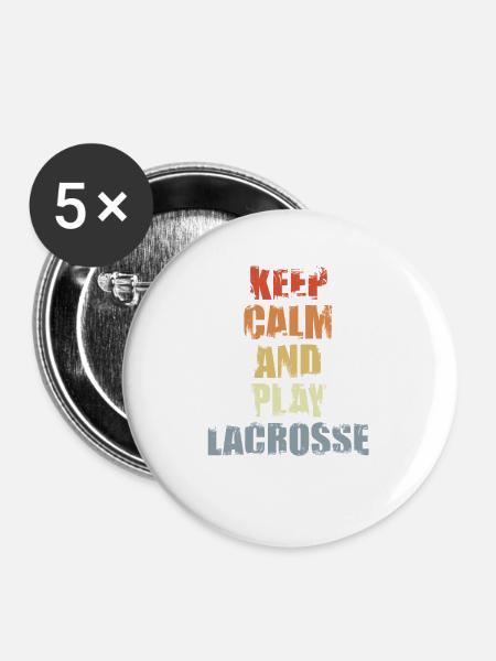 Lacrosse spielen - Buttons mittel 32 mm (5er Pack) - Weiß