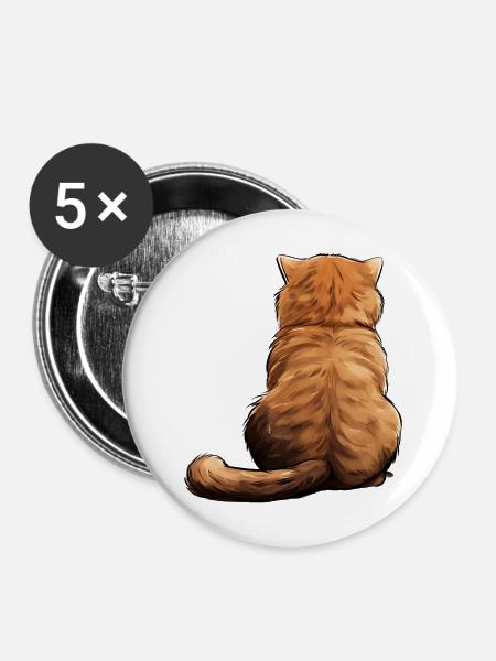 Schottische Falte - Buttons mittel 32 mm (5er Pack) - Weiß