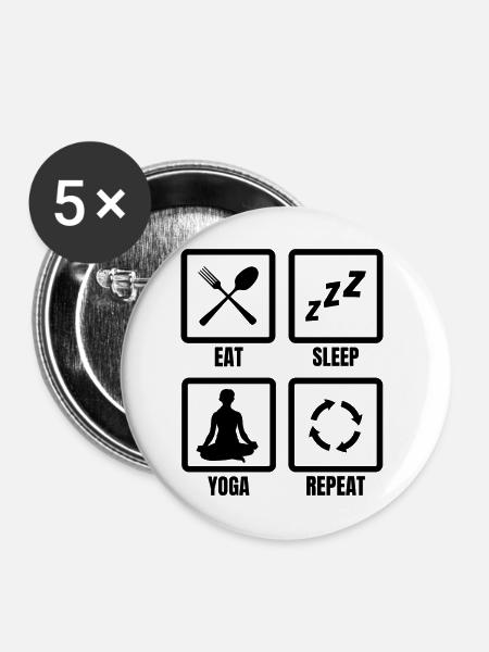 Yoga Routine - Buttons mittel 32 mm (5er Pack) - Weiß