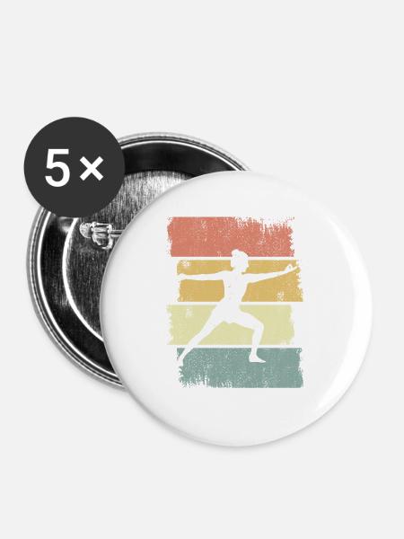 Yogini Skizze - Buttons mittel 32 mm (5er Pack) - Weiß