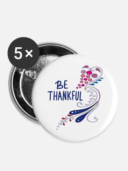 be thankful - Buttons mittel 32 mm (5er Pack) - Weiß
