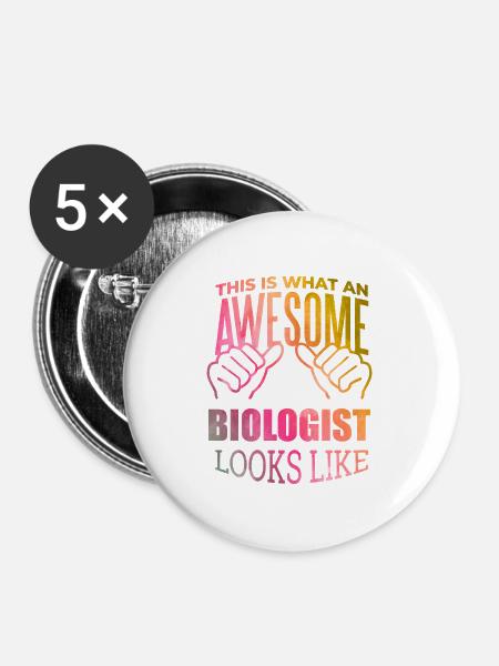 Biologie - Buttons mittel 32 mm (5er Pack) - Weiß