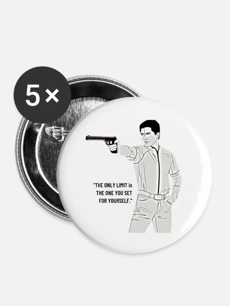 Klassische Inspirationsillustration - Buttons mittel 32 mm (5er Pack) - Weiß