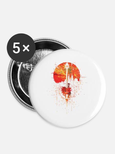Banjo Retrowave - Buttons mittel 32 mm (5er Pack) - Weiß