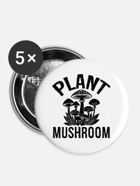 Plant Mushroom - Buttons mittel 32 mm (5er Pack) - Weiß
