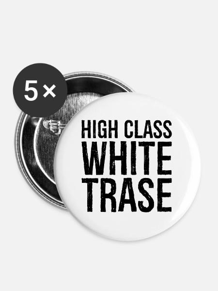 High class white trase - Buttons mittel 32 mm (5er Pack) - Weiß