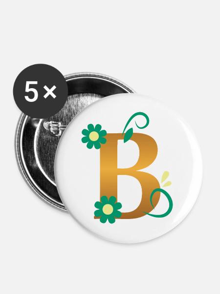 B - Buttons mittel 32 mm (5er Pack) - Weiß