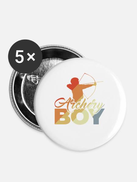 Bogenschützenjunge - Buttons mittel 32 mm (5er Pack) - Weiß