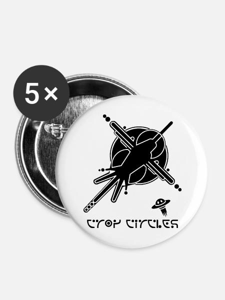 Kosmischer Graffiti-Kornkreis - Buttons mittel 32 mm (5er Pack) - Weiß