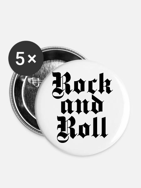 Rock'n'Roll GPTHIC Logo-Design. - Buttons mittel 32 mm (5er Pack) - Weiß