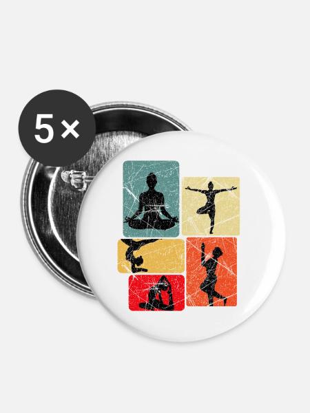 Yoga - Buttons mittel 32 mm (5er Pack) - Weiß
