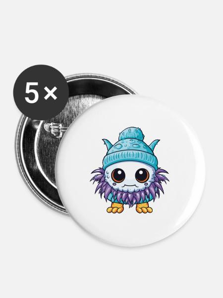 Winter Eskimo Baby Winterlich - Buttons mittel 32 mm (5er Pack) - Weiß