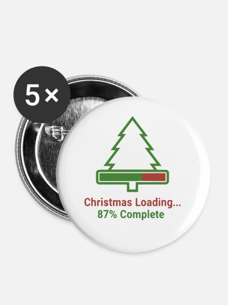 Weihnachten Loading Lustiges Design - Buttons mittel 32 mm (5er Pack) - Weiß