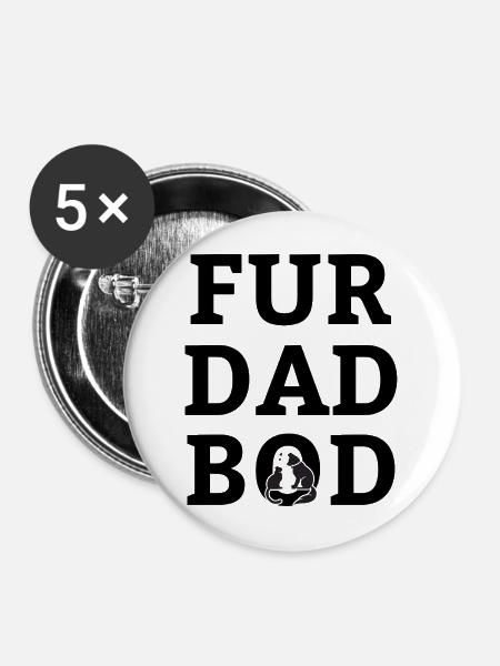 Fur dad bod - Buttons mittel 32 mm (5er Pack) - Weiß