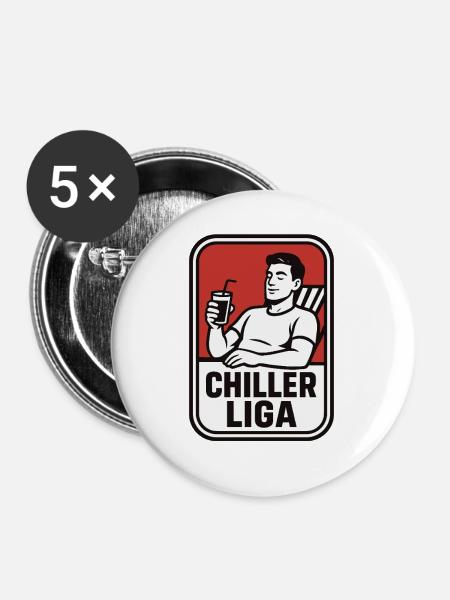 Chiller Liga Illustration - Buttons mittel 32 mm (5er Pack) - Weiß